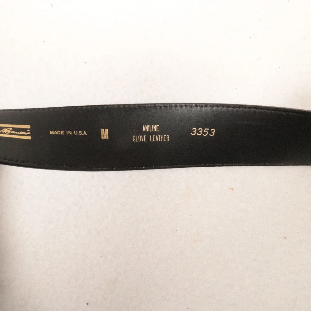 Vintage Eddie Bauer Belt Aniline Glove Leather Brass Buckle Black Women M